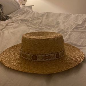 Lack of color straw hat (Indio hat) size M